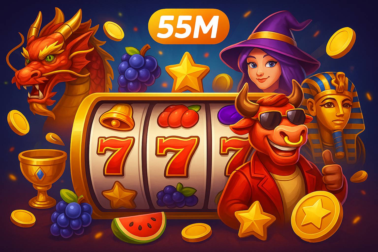 Explore o mundo das slot machines no 55MCasino